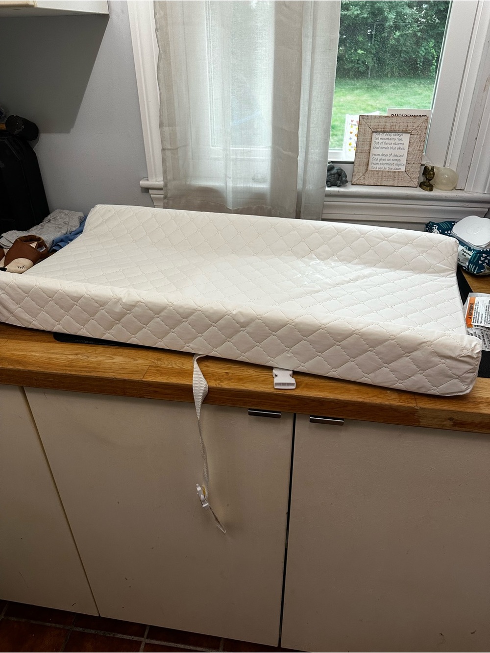 Quilted Changing Pad Cover - Cream